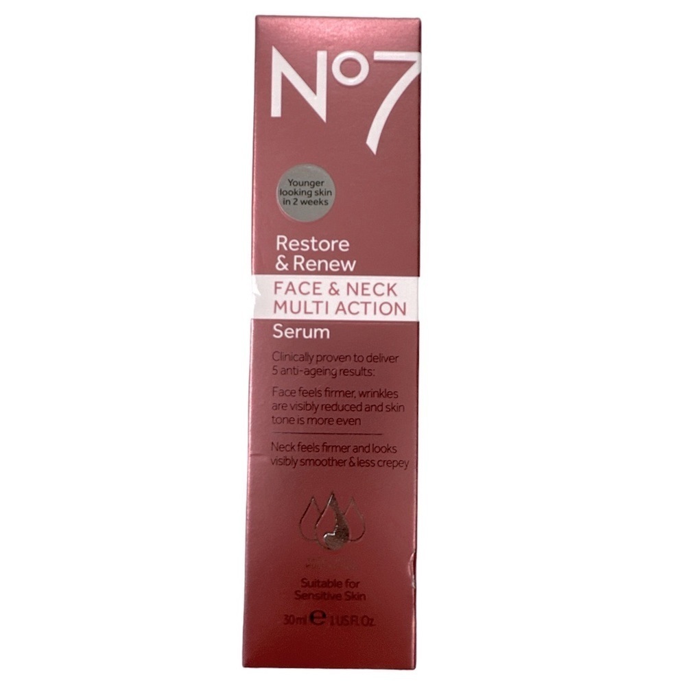 No7 Restore & Renew Face & Neck Multi Action Serum 1 Oz